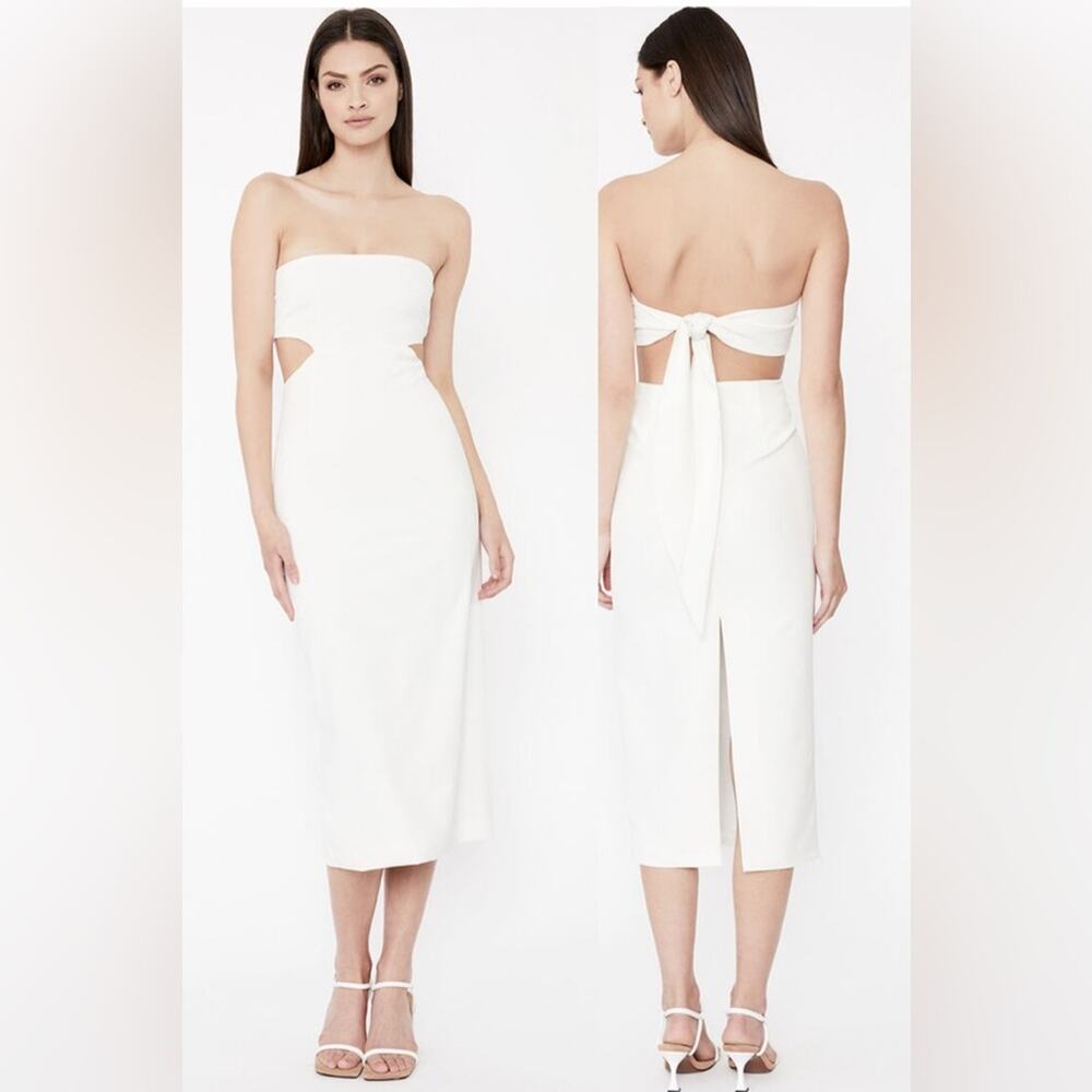 Bardot Valerie Strapless Dress In Orchid White